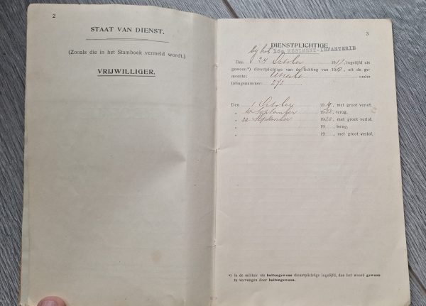Dutch Pay book 16th Infantry Regiment 1918 - Image 6