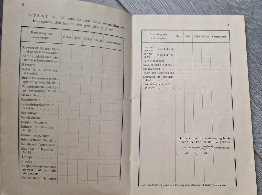 Dutch Pay book 16th Infantry Regiment 1918