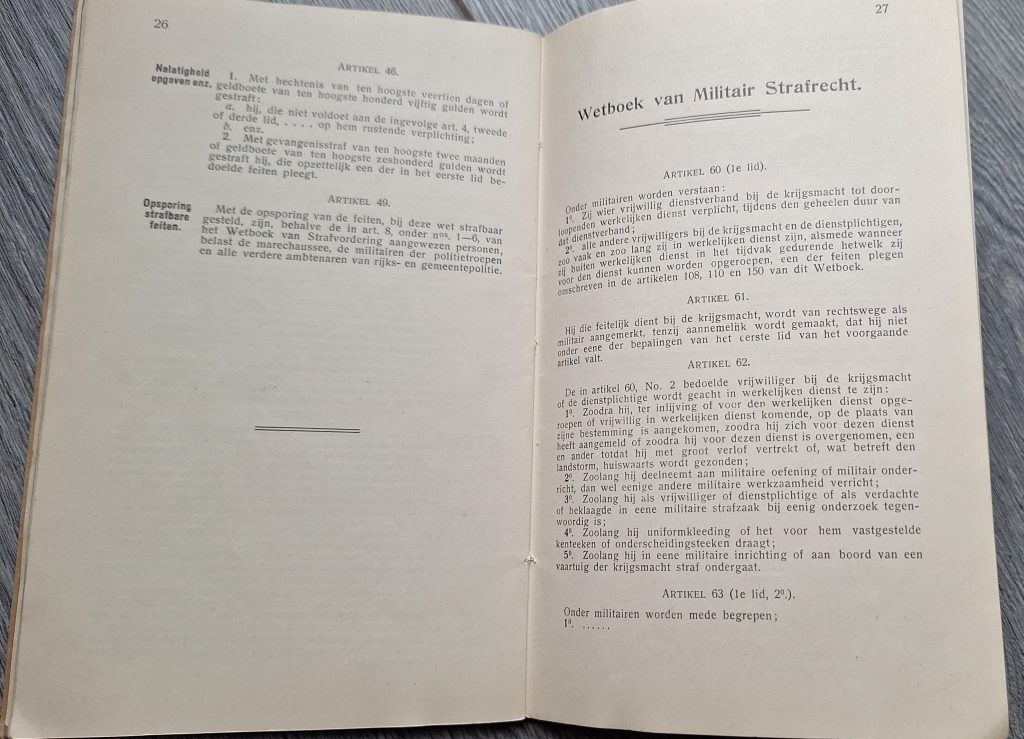 Dutch Pay book 16th Infantry Regiment 1918