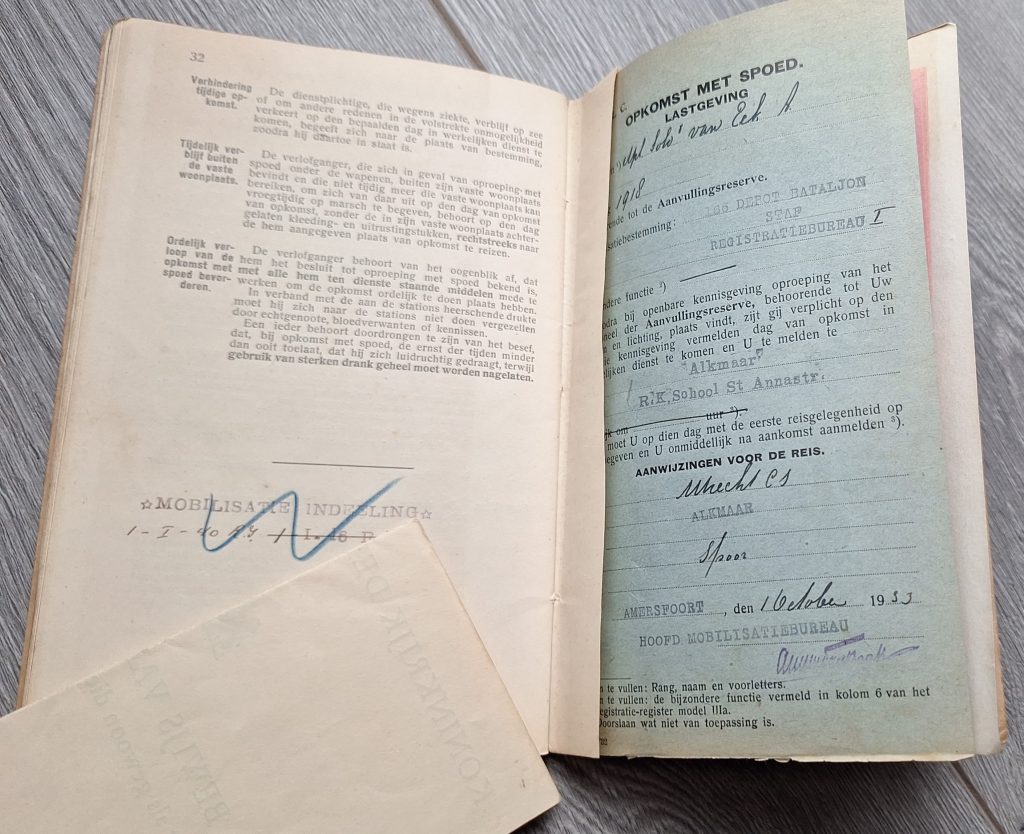 Dutch Pay book 16th Infantry Regiment 1918