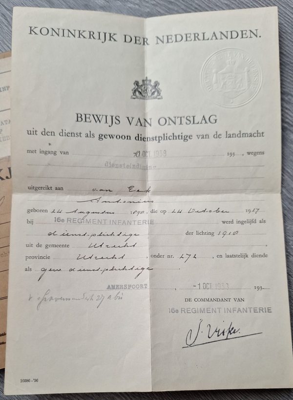 Dutch Pay book 16th Infantry Regiment 1918 - Image 18