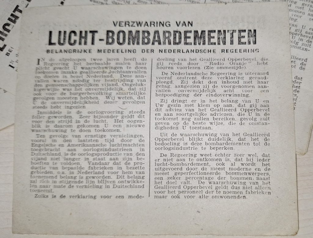 WW2 Dropped Allied Warning Leaflets