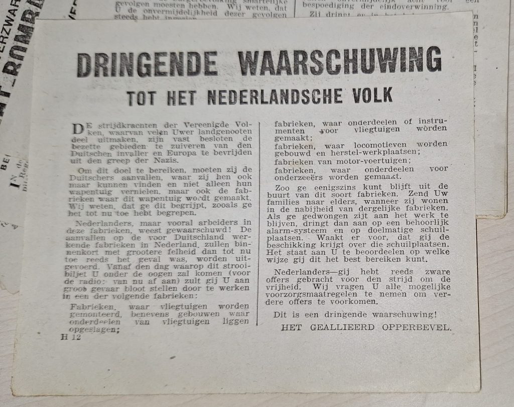WW2 Dropped Allied Warning Leaflets