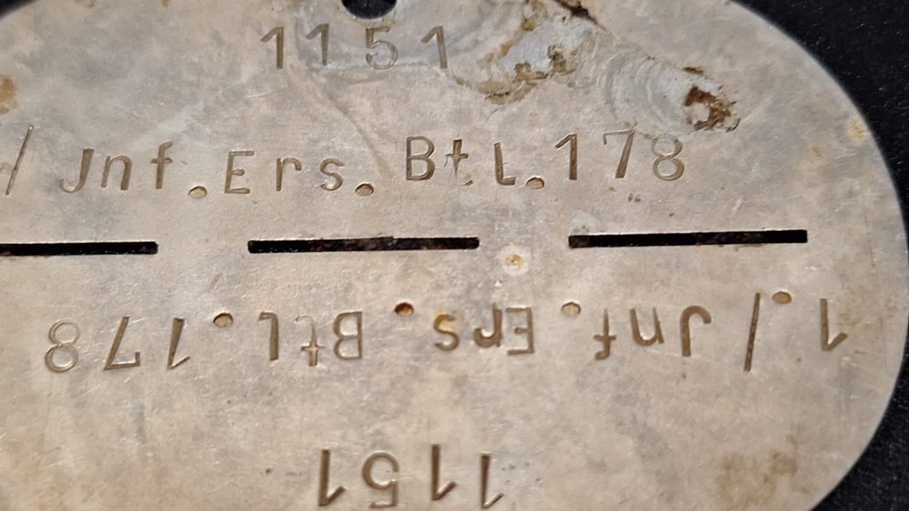 EKM 1./Inf.Ers.Btl.178 Erkennungsmarke ID Tag
