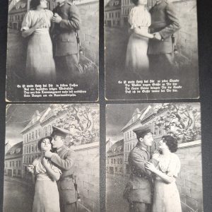 4 WW1 German Sweetheart Postcards