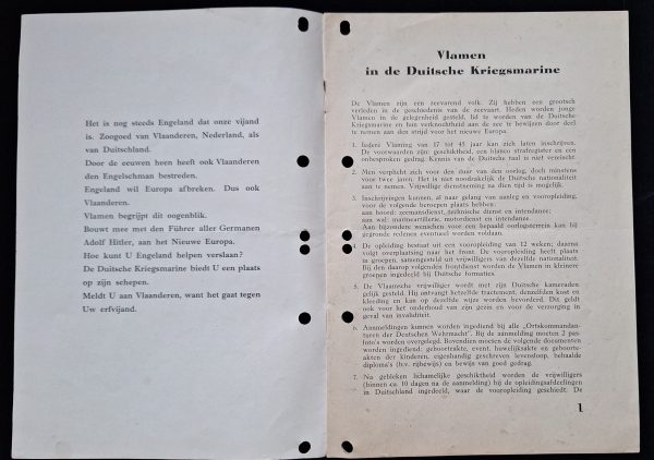 Rare Flemish Kriegsmarine Recruitment Brochure - Image 3