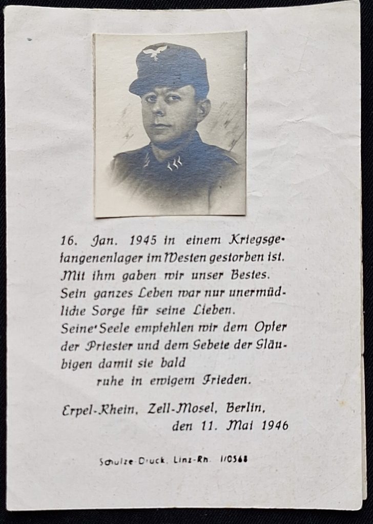 WW2 Death Notice Real Photo