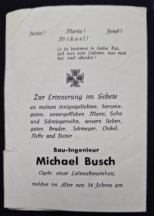 WW2 Death Notice Real Photo - Image 2