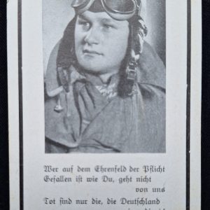 Luftwaffe Pilot Death Notice - Sterbebild