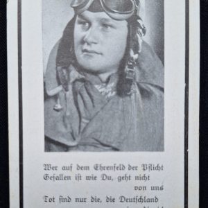 Luftwaffe Pilot Death Notice - Sterbebild