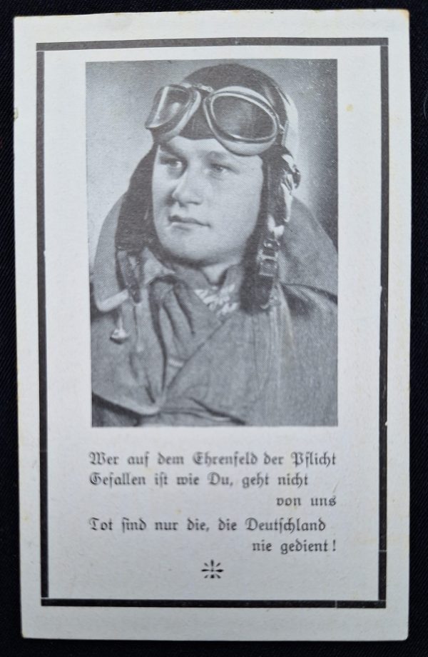 Luftwaffe Pilot Death Notice - Sterbebild - Image 1