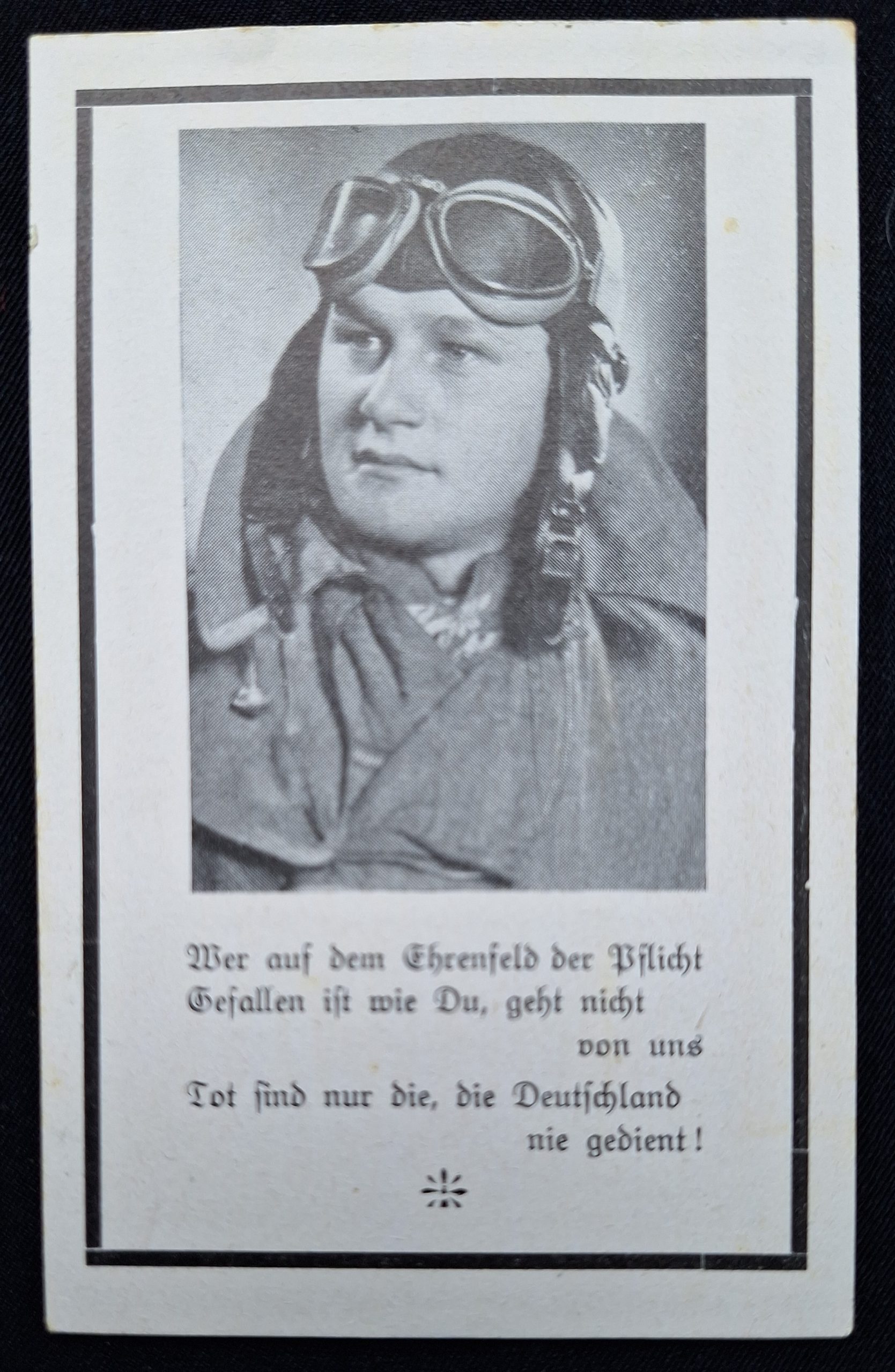 Luftwaffe Pilot Death Notice - Sterbebild