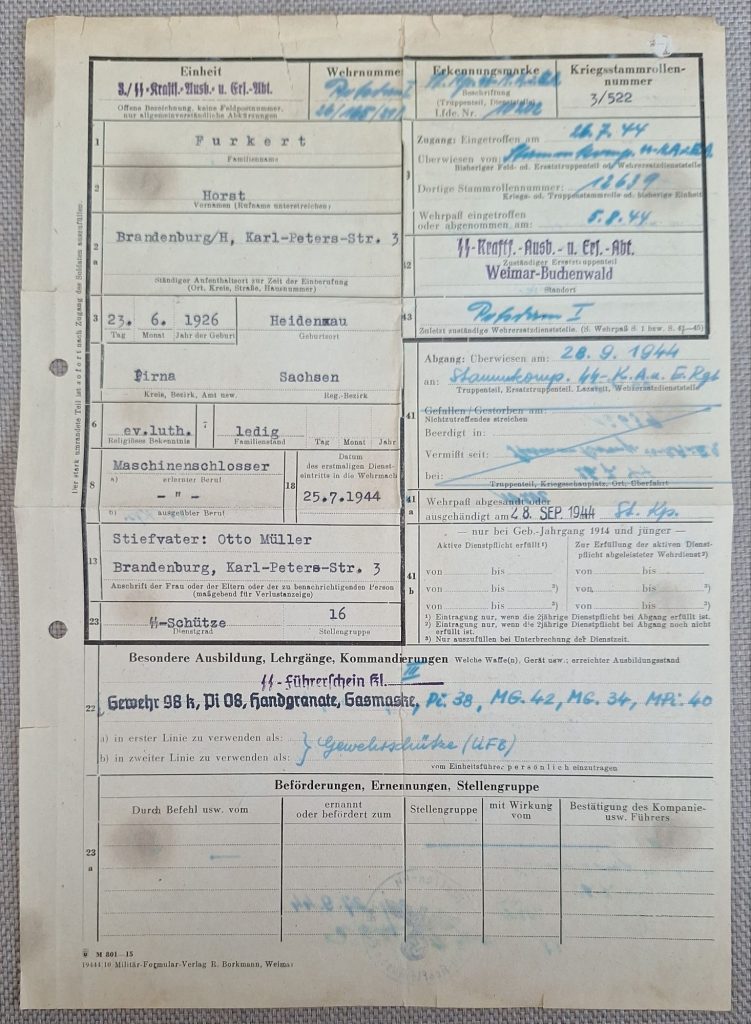 SS Überwachungskarte and Schulungsformen