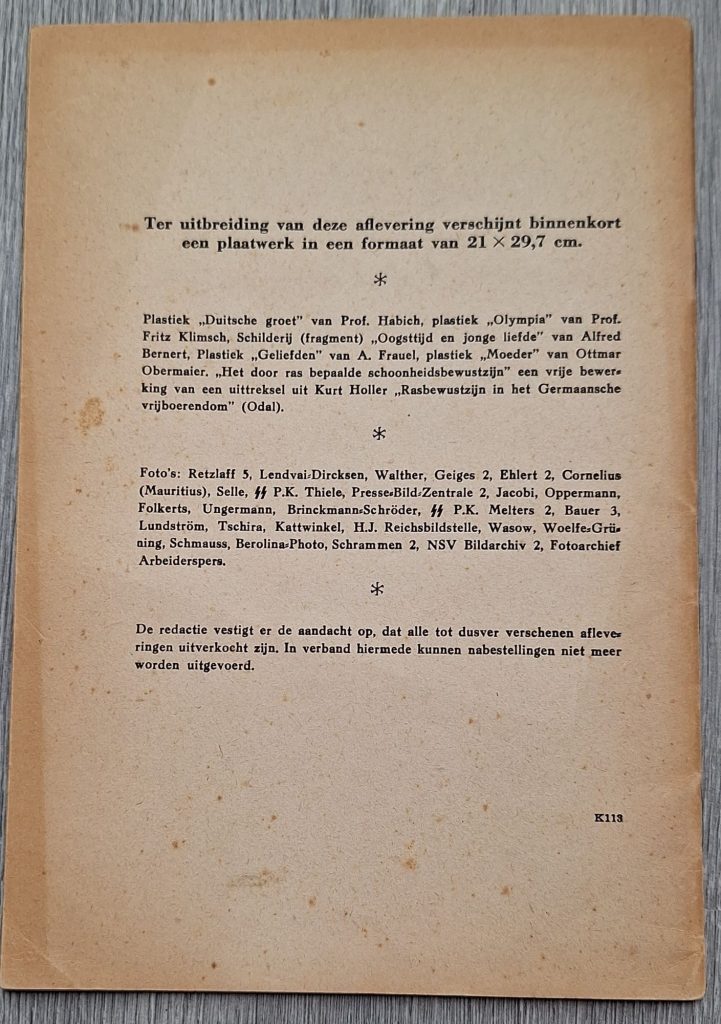 Germanische Leithefte 1942 7/11 Dutch SS