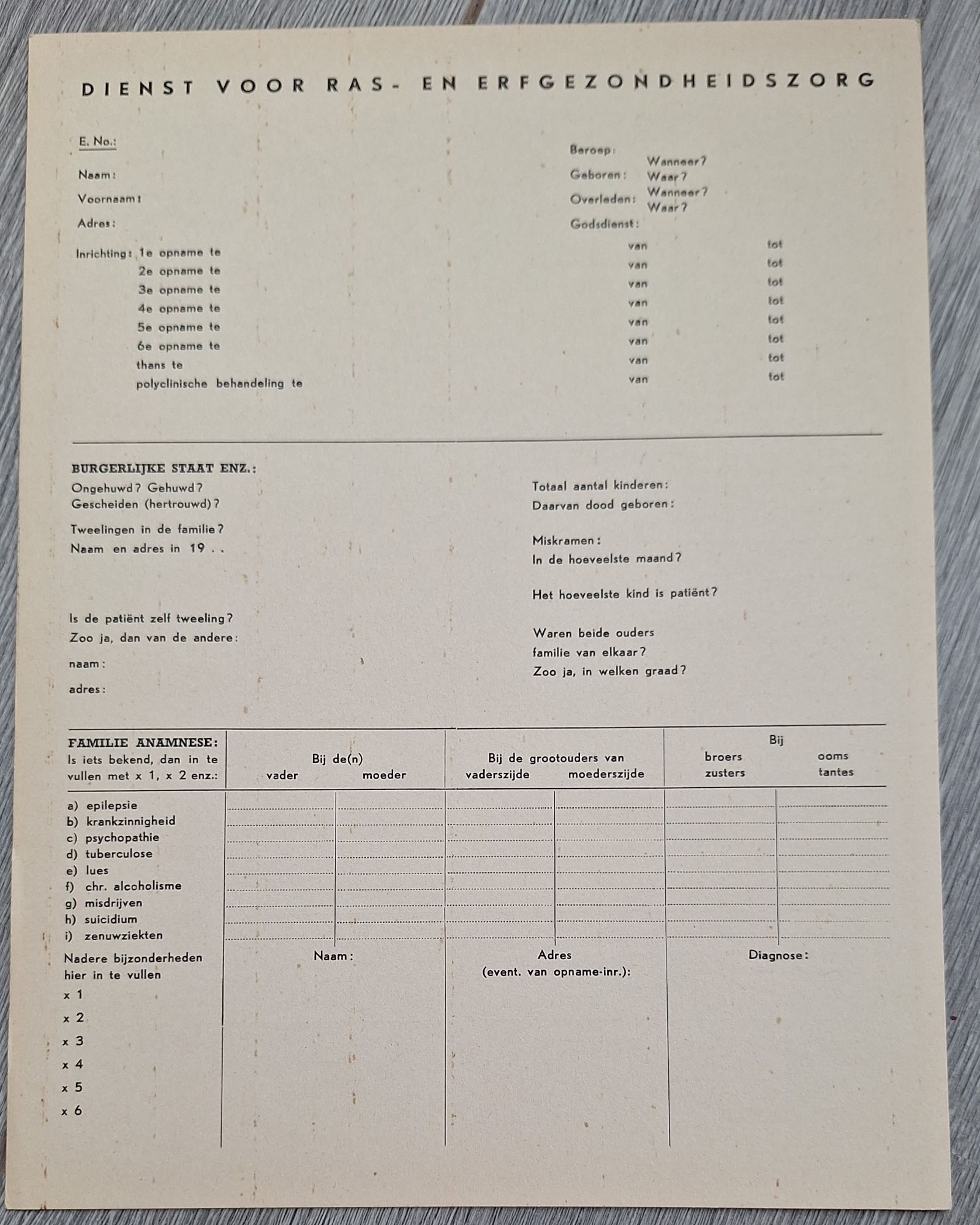 Algemeine SS Health Conditon Cart -Breed and Heritage Health Care Service - Image 1