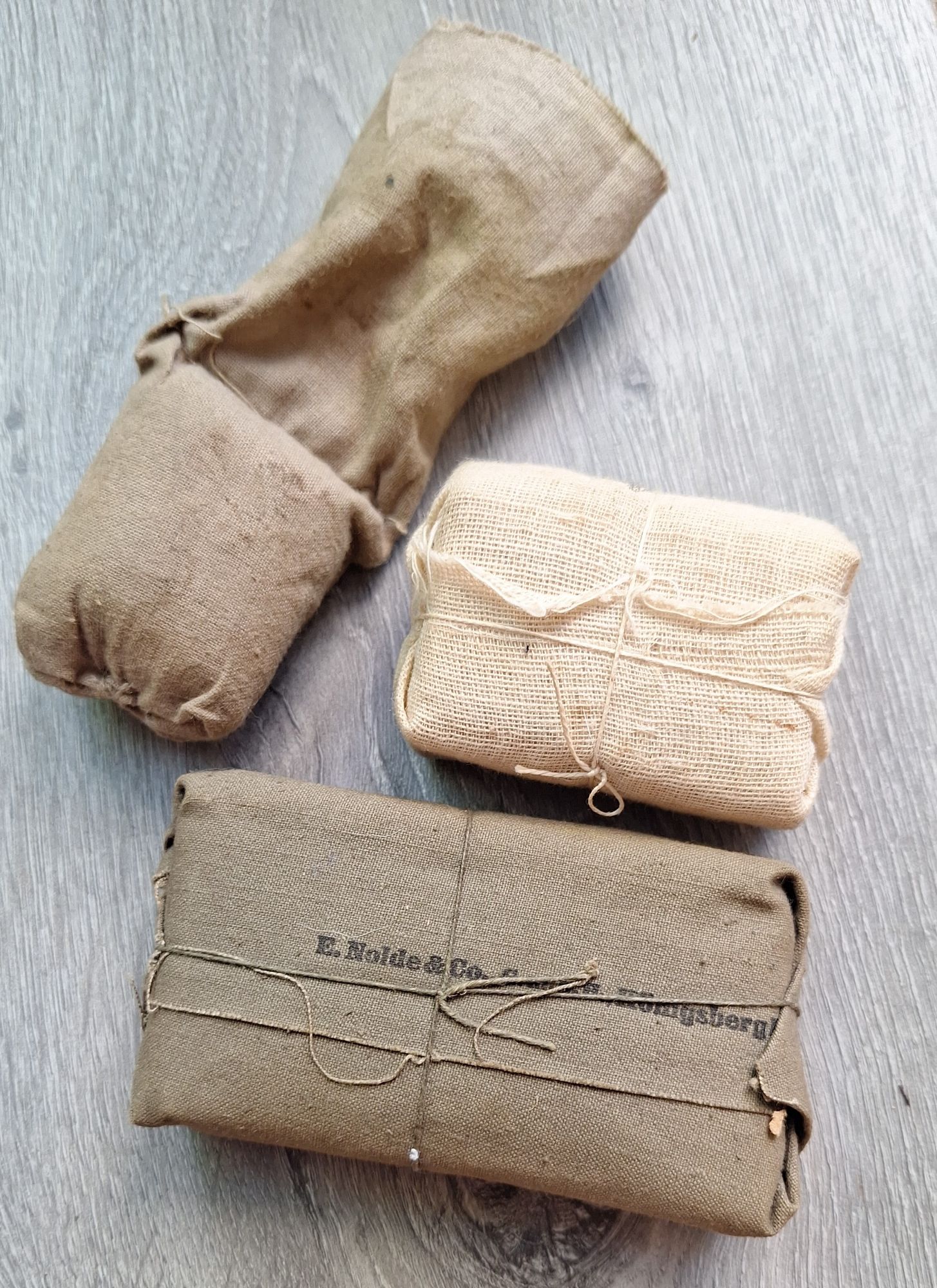 WW2 - 3 German Field Dressing Packages. - Image 3