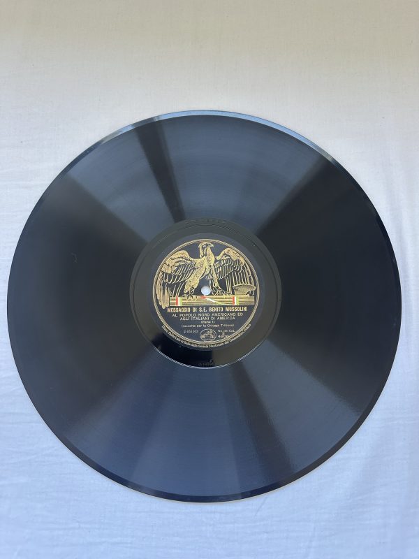 Original 78rpm Recording - Mussolini Speech - Image 1