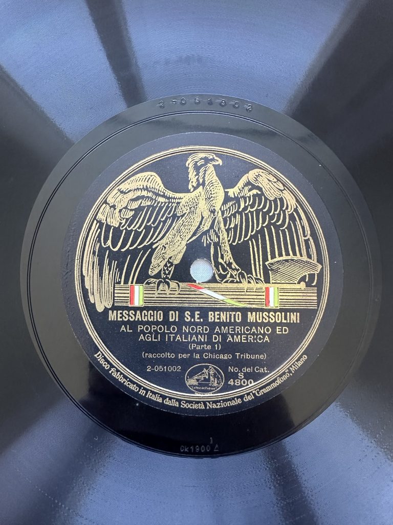 Original 78rpm Recording - Mussolini Speech