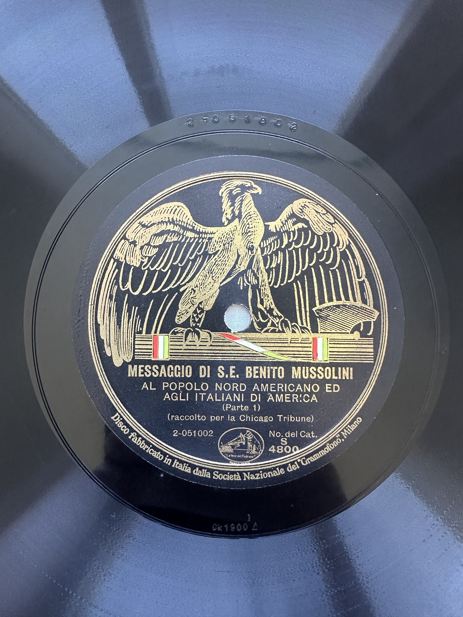 Original 78rpm Recording - Mussolini Speech - Image 3