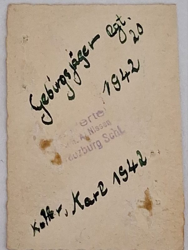 WW2 Wehrmacht Gebirgsjäger Pass Photo GB Rgt 20 1942 - Image 2