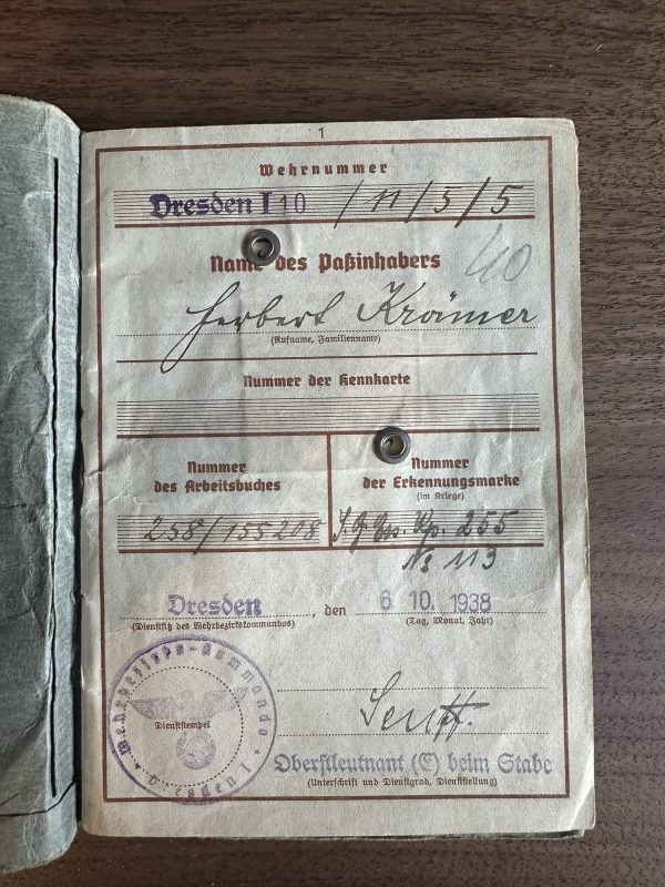 Original WW2 German Wehrpas - Herbert Kramer - Image 5