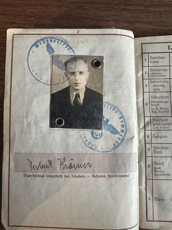 Original WW2 German Wehrpas - Herbert Kramer - Image 2