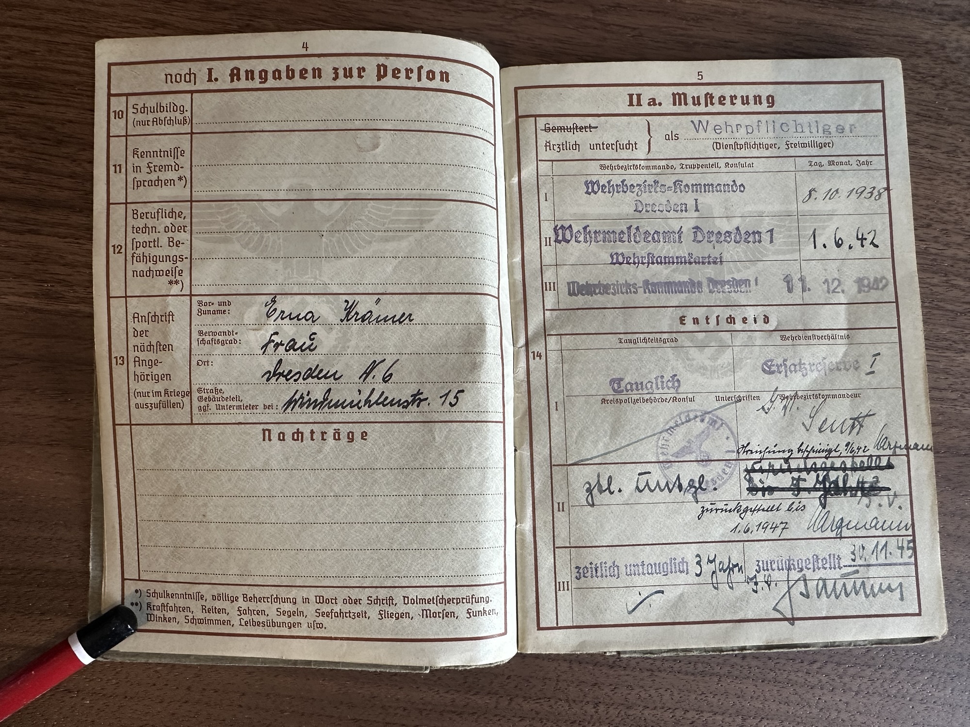 Original WW2 German Wehrpas - Herbert Kramer - Image 3