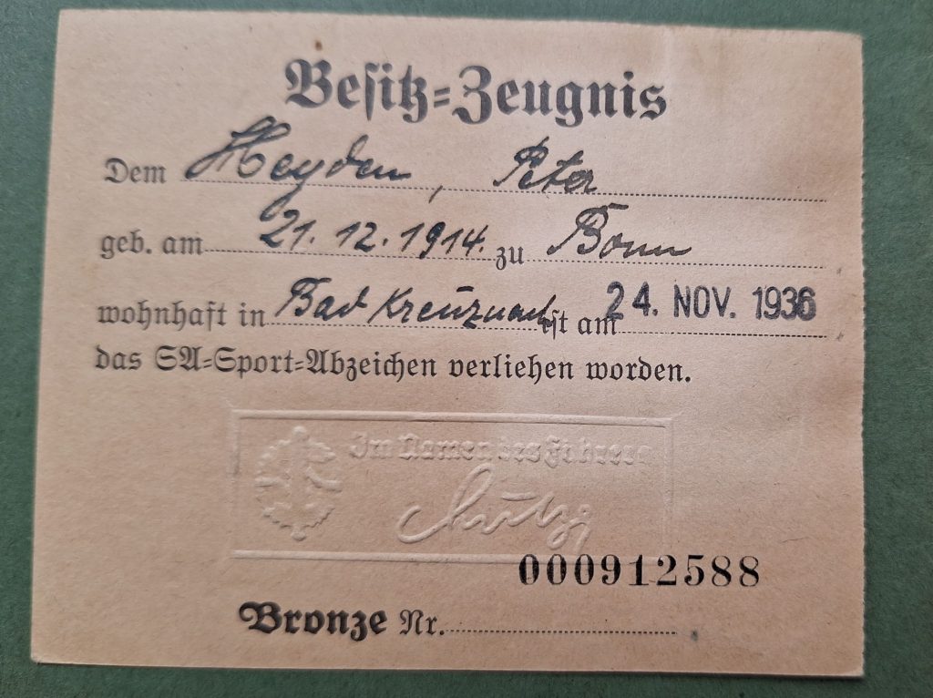 Large Lot of SA Documents and Sportsabzeichen- One Person