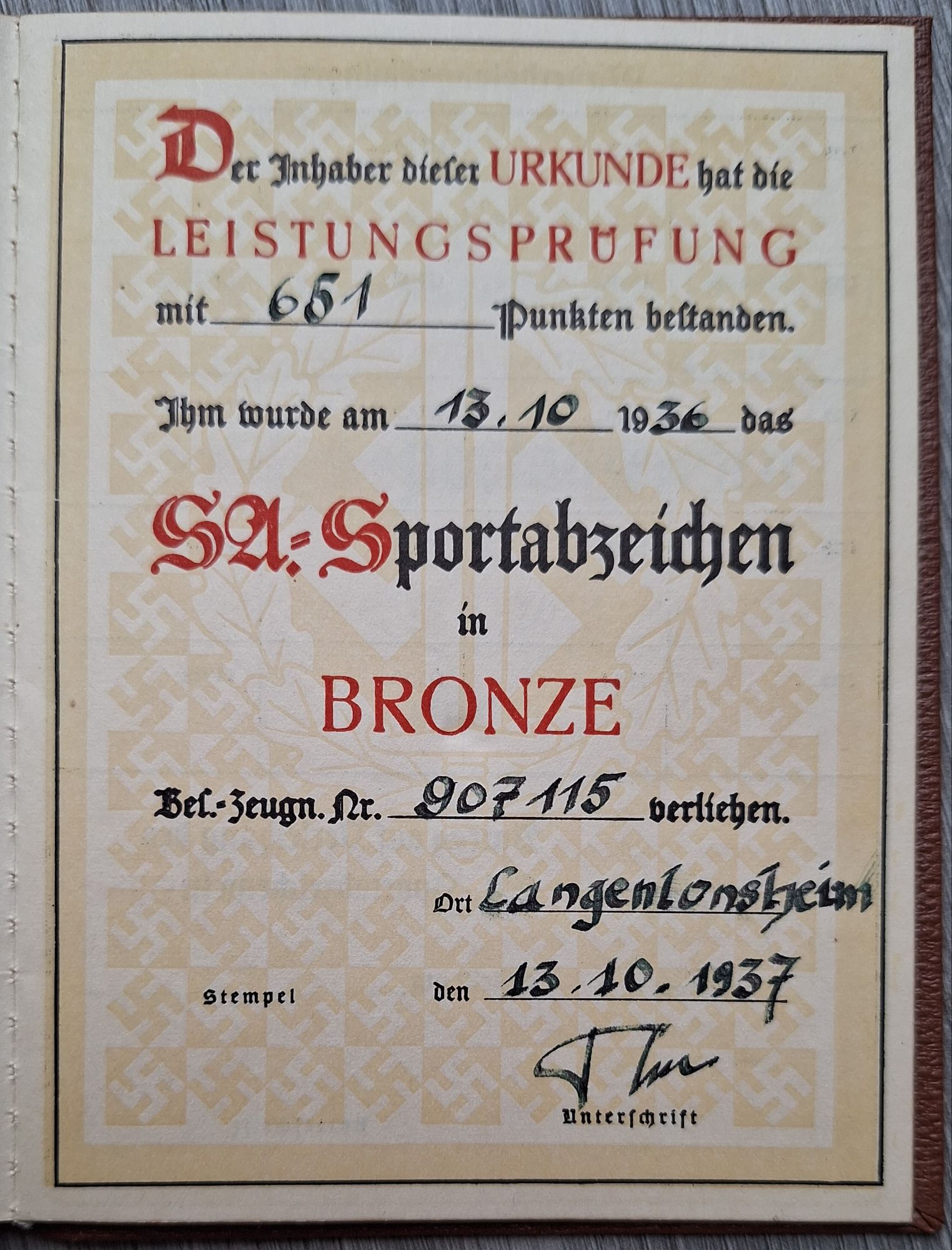 Large Lot of SA Documents and Sportsabzeichen- One Person - Image 7